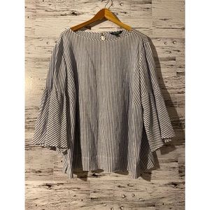 Ralph Lauren striped blouse with bell sleeves, 2XL